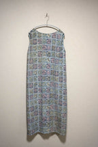 [Light blue/Botanical] back-tie dress