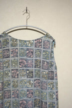 [Light blue/Botanical] back-tie dress