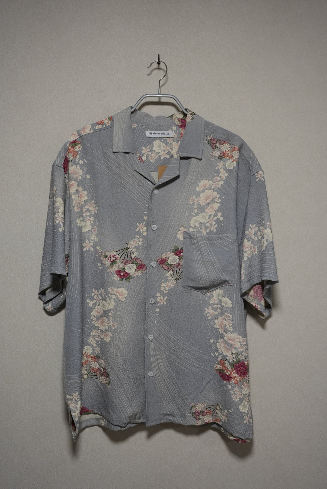 ［水色・花柄］aloha shirts