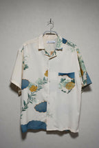 ［白・花柄］aloha shirts