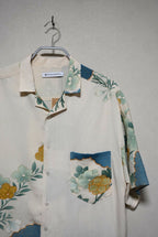 ［白・花柄］aloha shirts