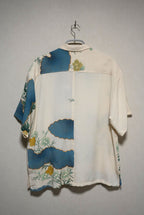 ［白・花柄］aloha shirts