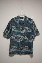 ［紺・龍］men aloha shirts