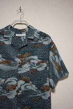 ［紺・龍］men aloha shirts