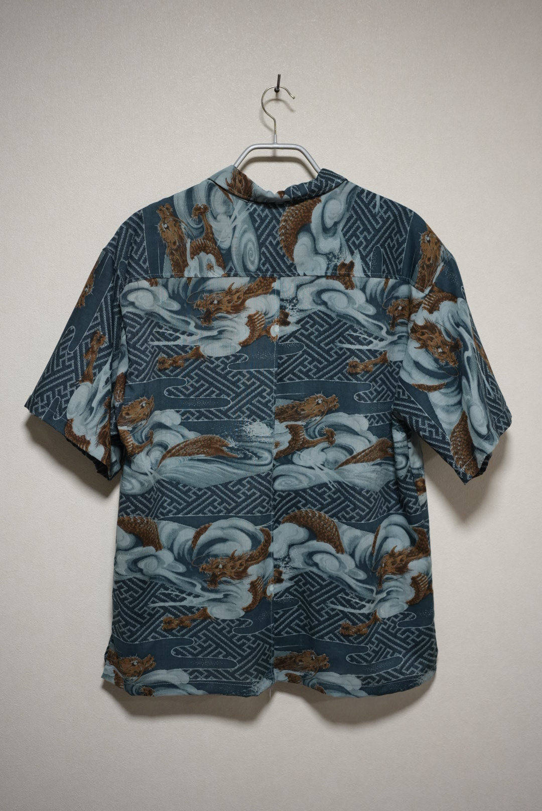 ［紺・龍］men aloha shirts