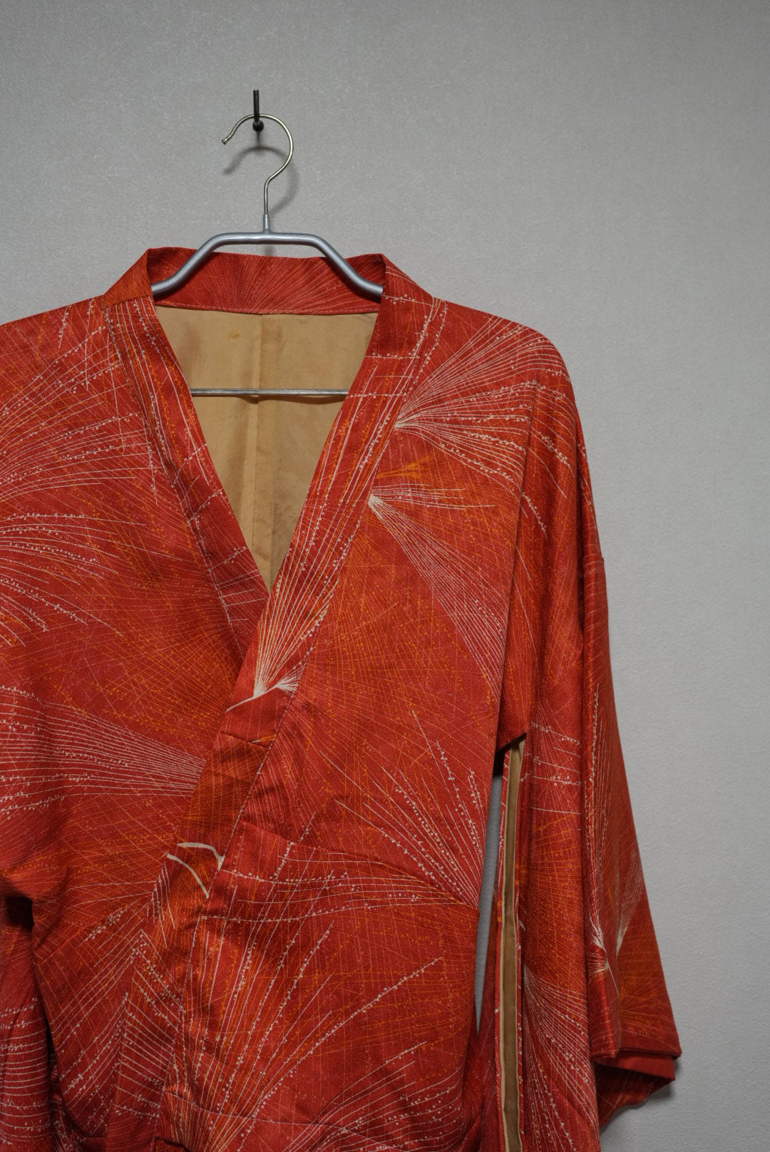 [オレンジ・幾何学] 2-piece kimono