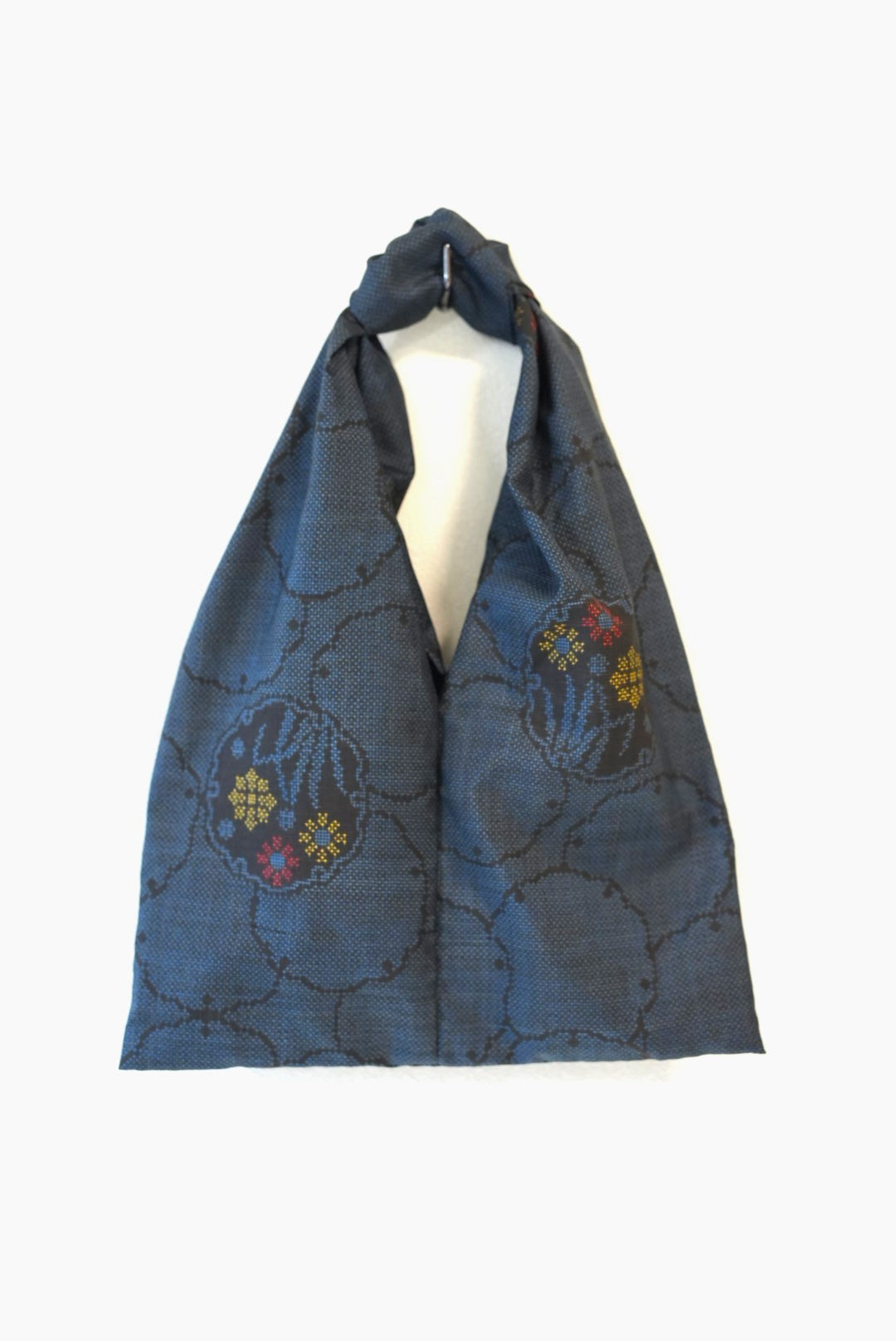 ［大島・小花］kimono musubi bag
