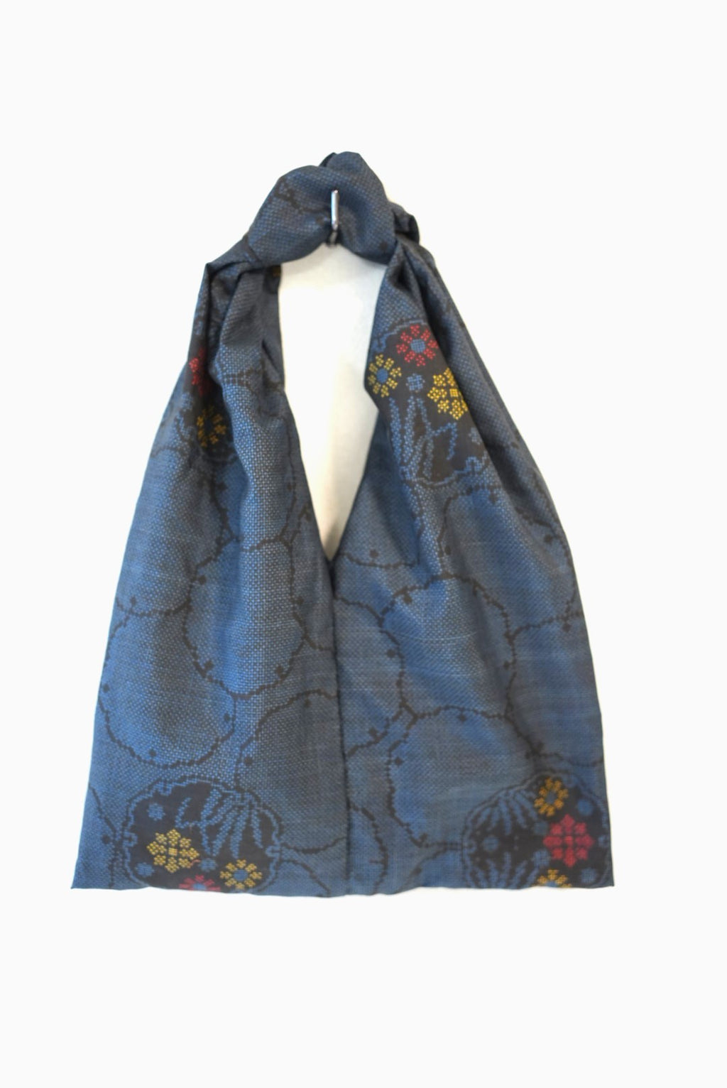 ［大島・小花］kimono musubi bag