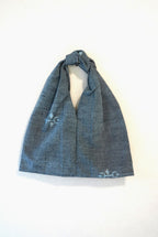［青灰・幾何学］kimono musubi bag