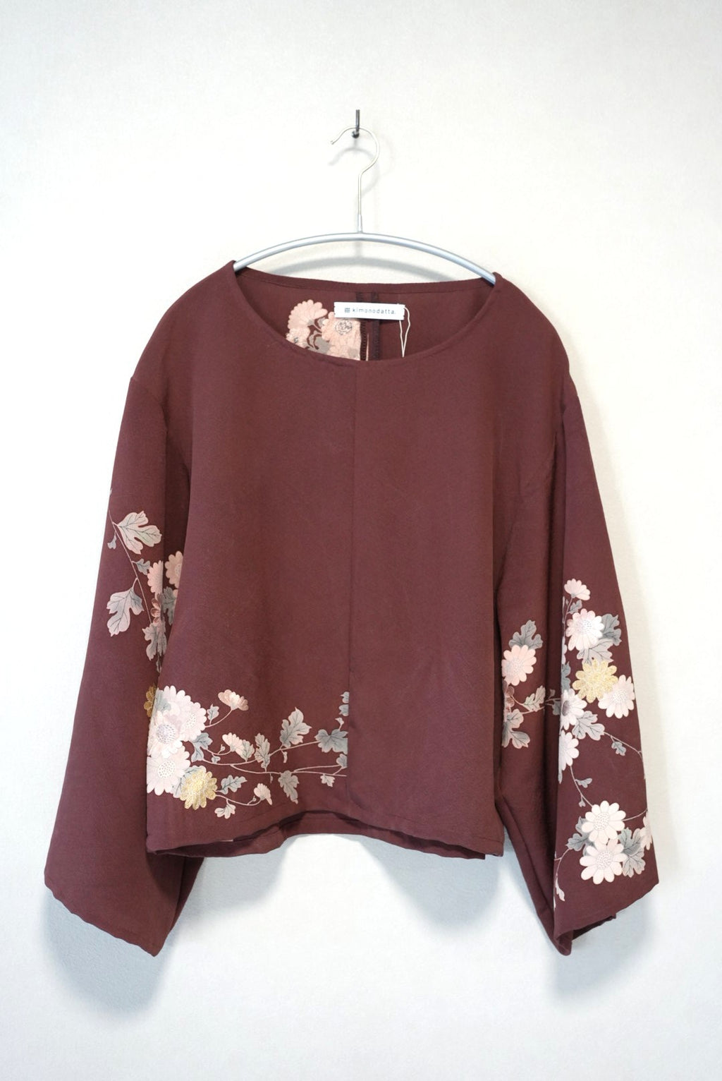 ［えんじ・草花 1-2］women tops