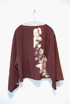 ［えんじ・草花 1-2］women tops