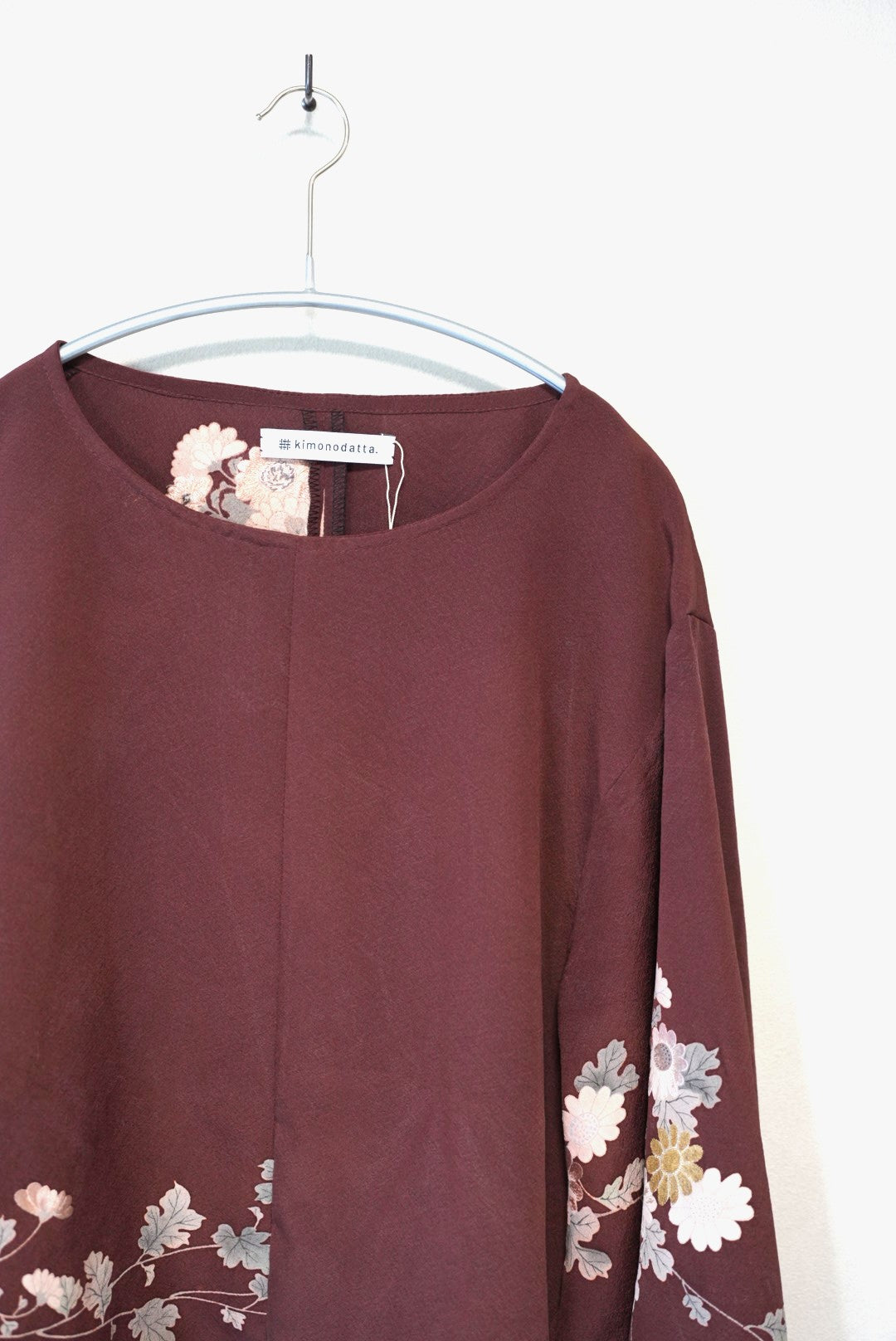 ［えんじ・草花 1-2］women tops