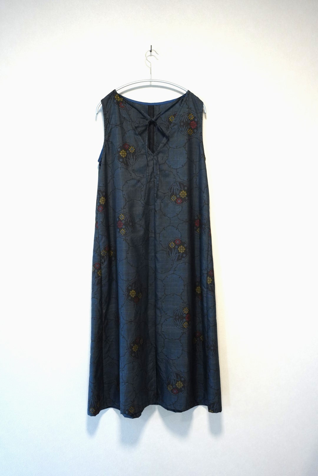 ［大島・小花］back-tie dress