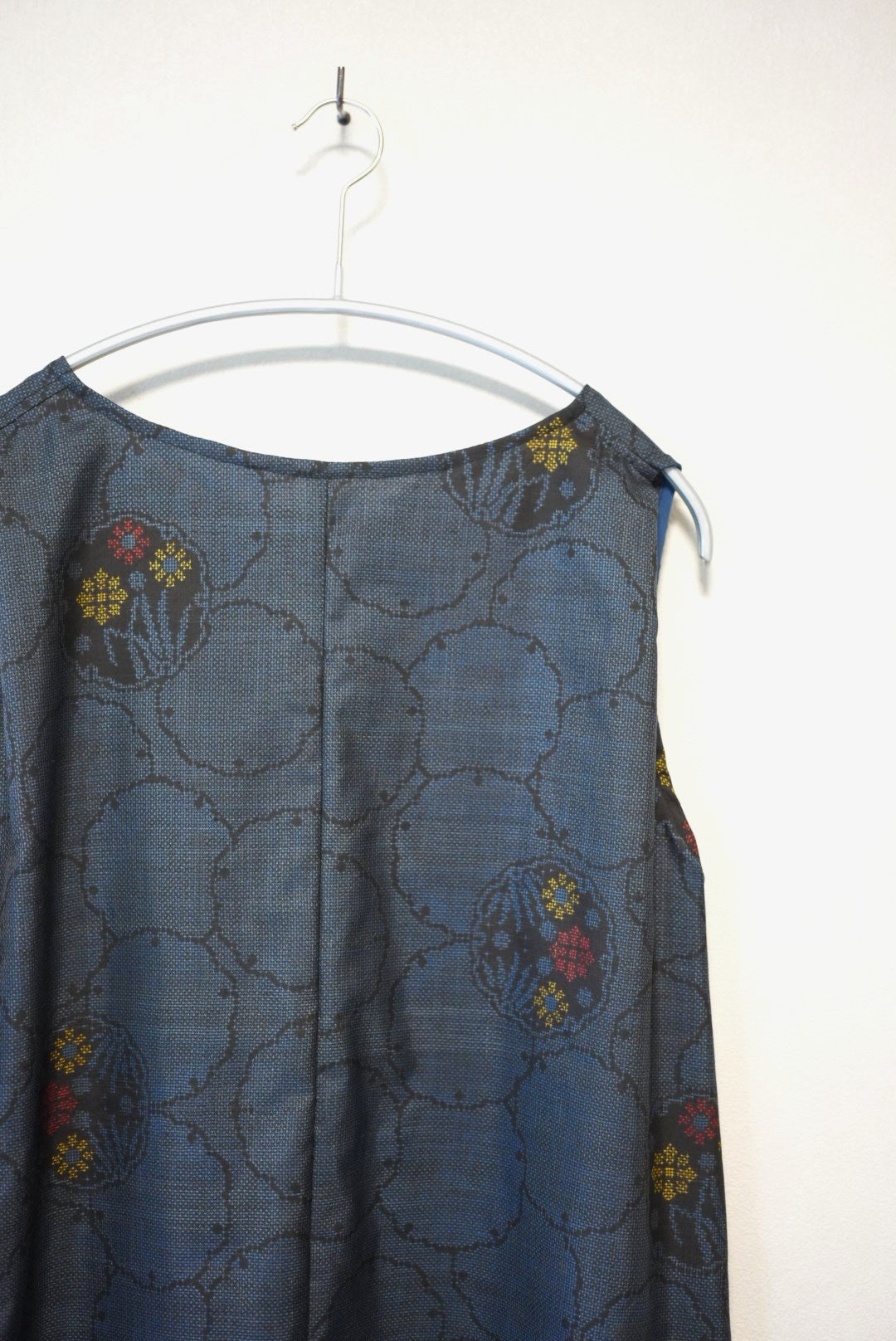 ［大島・小花］back-tie dress